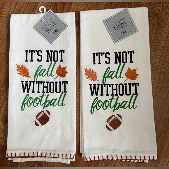 Design Imports "No Fun Without Football” 
Kitchen Towels - Set of 2 NWT Towels - Picture 1 of 4